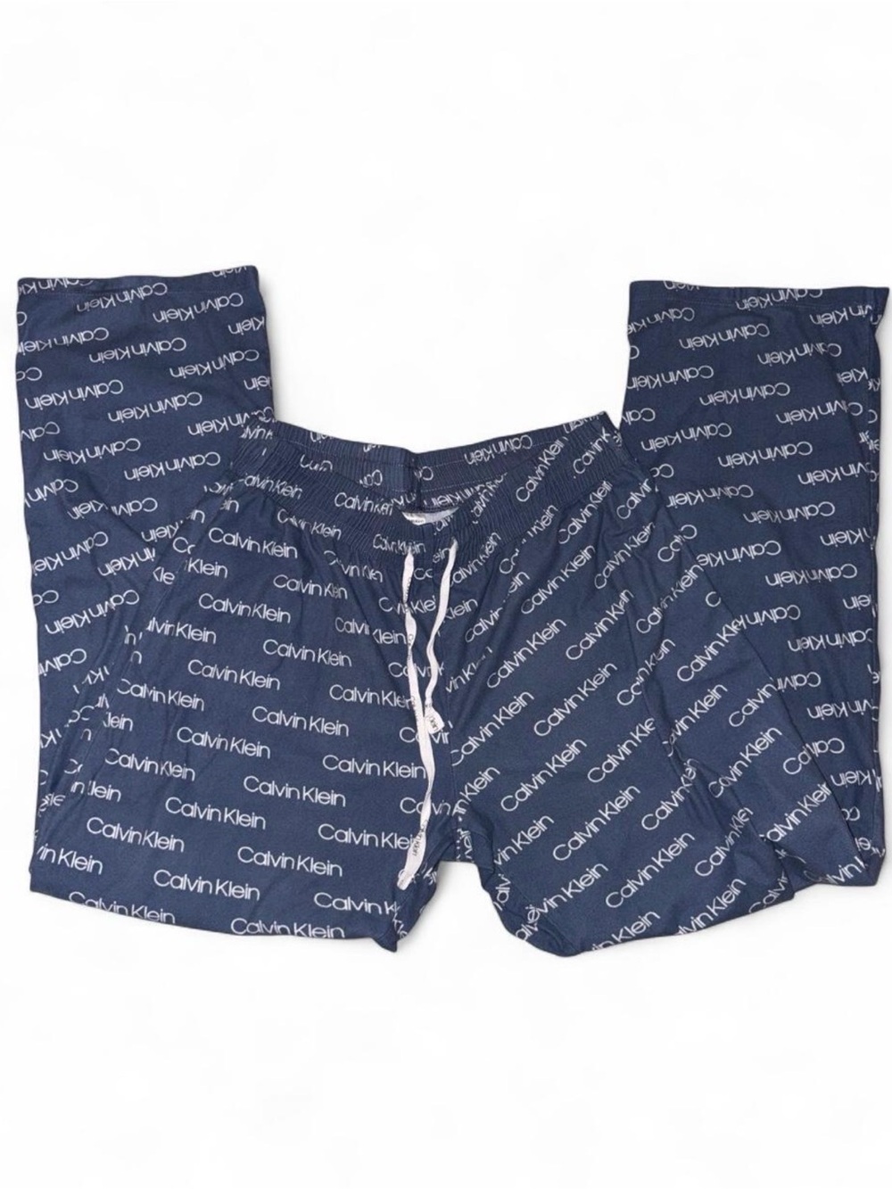 Calvin Klein Blue Pajama Pants with White Logo Print